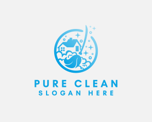 Broom Sanitary House Cleaning logo design