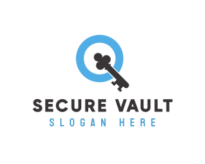 Vault - Elegant Ornate Clover Key logo design