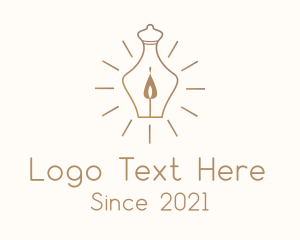Bottle - Brown Candle Lamp logo design