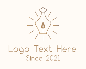 Lamp - Brown Candle Lamp logo design