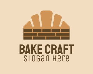 Brown Croissant Brick logo design