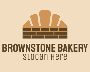 Brown Croissant Brick logo design