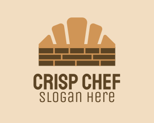 Brown Croissant Brick logo design