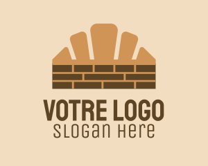 Croissant - Brown Croissant Brick logo design
