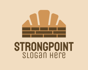 Bread - Brown Croissant Brick logo design