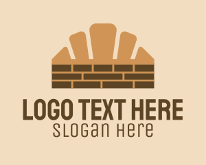 Bake Shop - Brown Croissant Brick logo design