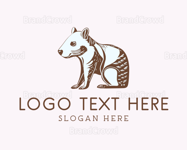 Baby Wombat Animal Logo