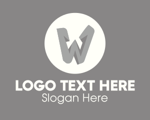 Prehistoric - Grey Letter W logo design