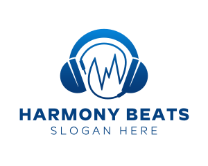 Soundtrack - Blue Recording Headphone logo design