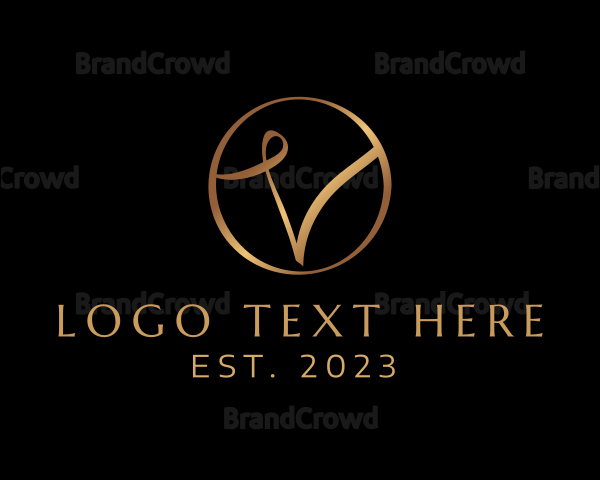 Elegant Salon Letter V Logo