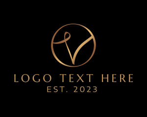 Label - Elegant Salon Letter V logo design