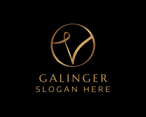 Elegant Salon Letter V  Logo