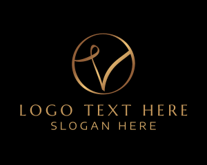 Elegant Salon Letter V  Logo