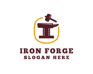 Forge - Filmstrip Hammer Anvil logo design