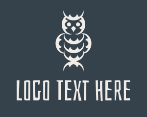 Nocturnal - Gray Owl Totem logo design