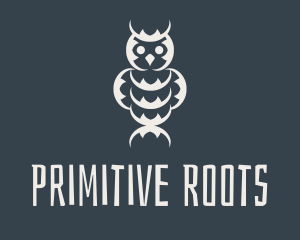 Primitive - Gray Owl Totem logo design