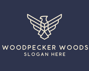 Woodpecker - Geometric Falcon Avian logo design