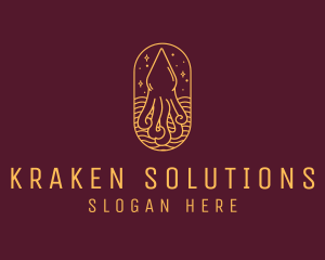 Kraken - Octopus Squid Monoline logo design