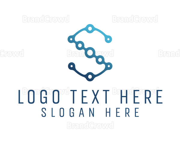 Digital Letter S Circles Logo