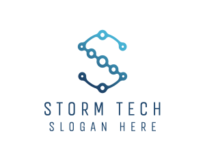 Tech Digital Letter S logo design