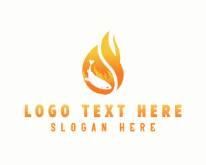 Bbq - Flame Grilled Fish logo design