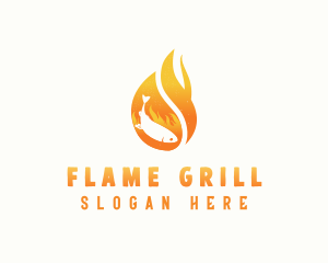 Flame Grilled Fish logo design