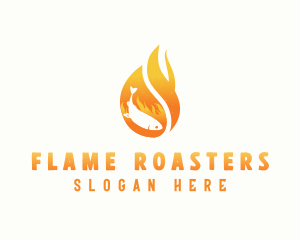 Roasting - Flame Grilled Fish logo design