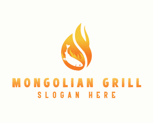 Flame Grilled Fish logo design