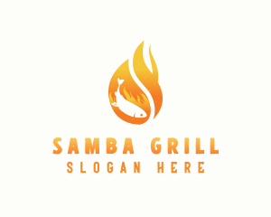 Flame Grilled Fish logo design