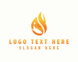 Meat - Flame Grilled Fish logo design