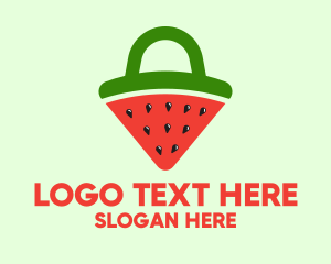 Fruit Diet - Watermelon Slice Bag logo design