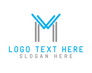 Blue Grey M Outline Logo