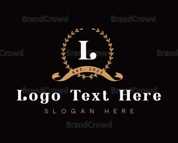 Elegant Leaf Wreath Logo