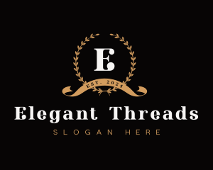 Elegant Leaf Wreath logo design