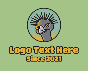 Grey - Grey Ostrich Bird logo design