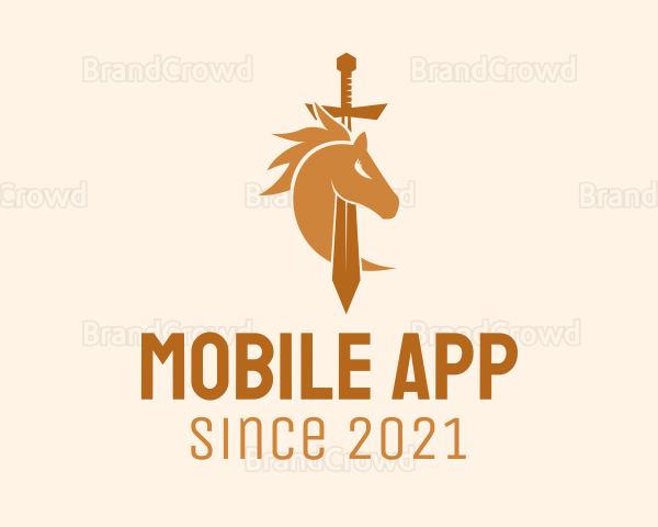 Horse Medieval Sword Logo