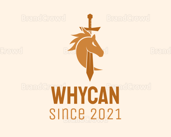 Horse Medieval Sword Logo