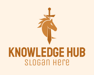 Horse Medieval Sword  Logo