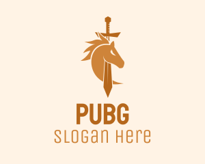 Horse Medieval Sword  Logo