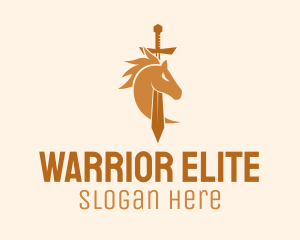 Horse Medieval Sword  Logo