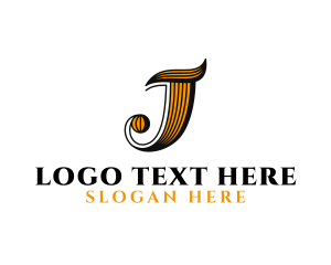 Tattoo - Scroll Pen Brush Letter J logo design