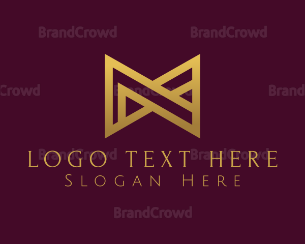 Luxurious Modern Bow Tie Letter M Logo