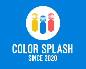 Multicolor Water Polo Players logo design