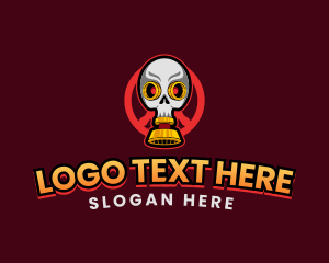 Cartoon - Scary Skull Gas Mask logo design