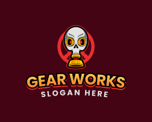 Scary Skull Gas Mask logo design