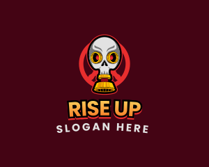 Scary Skull Gas Mask logo design