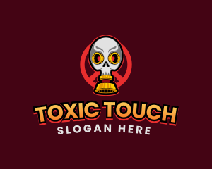 Toxic - Scary Skull Gas Mask logo design