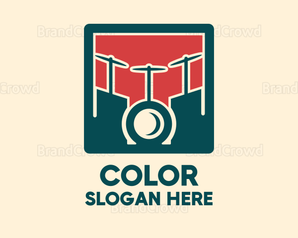 Modern Drum Set Logo