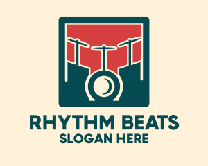 Drums - Modern Drum Set logo design