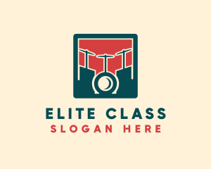 Modern Drum Set logo design